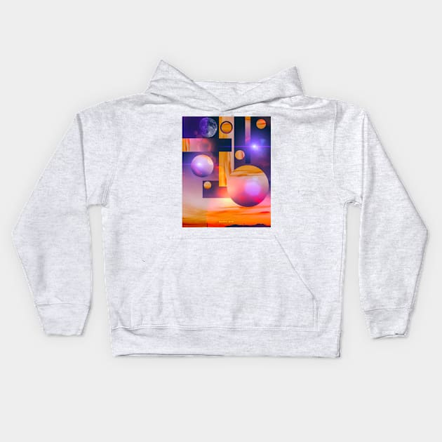 Sunset Illusion Kids Hoodie by Yokipon Art